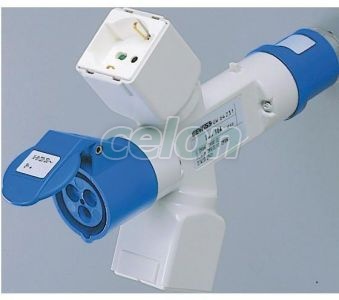 Adapt.16A 380V Plug/Unel Sock./16A Sock. GW64236 - Gewiss, Egyéb termékek, Gewiss, Ipari dugvillák és dugaszoló aljzatok, IEC 309 MA rendszer, Gewiss