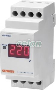 Digital Voltmeter 0-500V 2M GW96867 - Gewiss, Egyéb termékek, Gewiss, Moduláris szerelvények, 90 AM rendszer, Gewiss