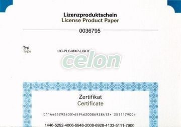 Plc License Product Certificate F. Xv300 Lic-Plc-A 181585-Eaton, Alte Produse, Eaton, Automatizări, Eaton