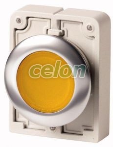 Pushbutton Actuator, Illuminated, Flushed, Spring-Return, Metal Ring, Yellow I M30C-Fdl-Y 182928-Eaton, Alte Produse, Eaton, Întrerupătoare și separatoare de protecție, Eaton