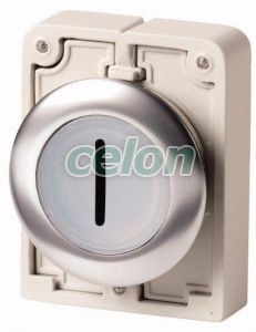 Pushbutton Actuator, Illuminated, Flushed, Spring-Return, Metal Ring, White I M30C-Fdl-W-X1 182930-Eaton, Alte Produse, Eaton, Întrerupătoare și separatoare de protecție, Eaton