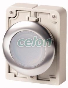 Pushbutton Actuator, Illuminated, Flushed, Stay-Put, Metal Ring, White M30C-Fdrl-W 182950-Eaton, Alte Produse, Eaton, Întrerupătoare și separatoare de protecție, Eaton