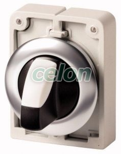 Selector Switch, 3 Positions, Spring-Return, Metal Ring, 40°, I-O-Ii M30C-Fwk3 187104-Eaton, Alte Produse, Eaton, Întrerupătoare și separatoare de protecție, Eaton