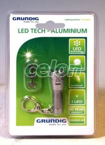 Grundig 1 LEDes rúdlámpa alumínium, kulcstartós, Ház és Kert, Hordozható lámpák, zseblámpák