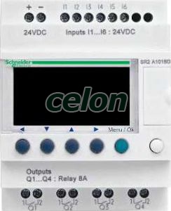 Zelio Logic programozható relé, kompakt, LCD kijelző, 6 DI, 4 DO relés, 24 VDC, Automatizálás és vezérlés, PLC és egyéb vezérlők, Vezérlőmodulok - Zelio Logic, Schneider Electric
