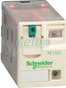 Zelio RXM miniatűr relé, 4CO, 3A, 12VDC, tesztgomb, LED, alacsony szintű, Automatizálás és vezérlés, Interfész, mérő- és vezérlőrelék, Interfész relék, Schneider Electric