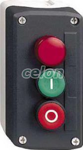 Harmony XALD tokozott nyomógomb, 1 zöld - 1 piros nyomógomb - 1 piros 230VAC LED lámpa, 1NO+1NC, "I" "O" feliratok, Automatizálás és vezérlés, Nyomógomb-házak és tokozatok, Komplett tokozott nyomógombok, Schneider Electric