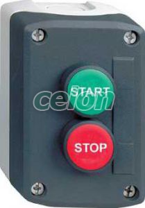 Harmony XALD tokozott nyomógomb, 1 kiálló piros - 1 zöld nyomógomb, 1NC+1NO, "Start" "Stop" feliratok, Automatizálás és vezérlés, Nyomógomb-házak és tokozatok, Komplett tokozott nyomógombok, Schneider Electric
