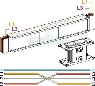 Kt 4X1600Al Elem Drept Inversare Faze, Materiale si Echipamente Electrice, Bare capsulate, busbars, Bara capsulata - Canalis KT, Schneider Electric