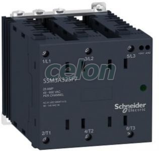 SSM szilárdtestrelé, 3f, nullfeszültségű kapcsolás, 3NO, 48-600VAC, 25A, 24VDC, Automatizálás és vezérlés, PLC és egyéb vezérlők, Vezérlőmodulok - Zelio Logic, Schneider Electric
