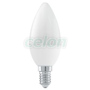 Bec Led Forma Lumanare 1x6W E14 Alb Cald 3000k - Eglo, Surse de Lumina, Lampi si tuburi cu LED, Becuri LED forma lumanare, Eglo