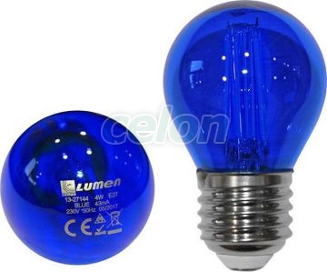 BEC LED COG 230V SFERIC E27 2W LUMINA albastra, Surse de Lumina, Lampi si tuburi cu LED, Becuri LED sferic, Lumen
