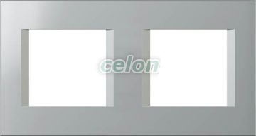LINE Argint Rama 2x2 module OL24ES Tem, Prize - Intrerupatoare, Gama Modul - Tem, Rame decorative LINE, Tem