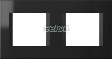 LINE Fényes fekete 2x2 modulos keret OL24NB Tem, Kapcsolók - Konnektorok, Modul kapcsolócsalád - Tem, LINE díszítőkeretek, Tem