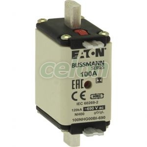 100Amp 690V Gg Size 00 Nh Fuse Dual Ind 100NHG00BI-690-Eaton, Alte Produse, Eaton, Siguranțe fuzibile, Eaton