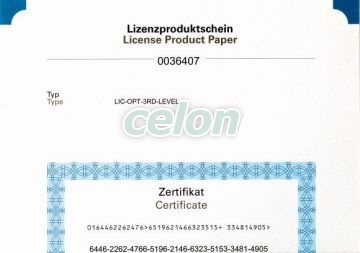 Lizenzproduktschein 160 Punkte . LIC-OPT-3RD-LEVEL -Eaton, Alte Produse, Eaton, Automatizări, Eaton