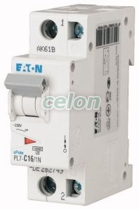 Kismegszakító PL7-C1/1N 1A 10Ka 1P+N-Eaton, Moduláris készülékek, Kismegszakítók, Eaton