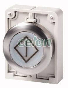 Pushbutton Actuator, Illuminated, Flushed, Spring-Return, Stainless Steel Ring, White X100 M30I-Fdl-W-X100 188041-Eaton, Alte Produse, Eaton, Întrerupătoare și separatoare de protecție, Eaton