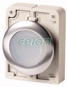 Pushbutton Actuator, Illuminated, Flushed, Stay-Put, Stainless Steel Ring, White M30I-Fdrl-W 188065-Eaton, Alte Produse, Eaton, Întrerupătoare și separatoare de protecție, Eaton