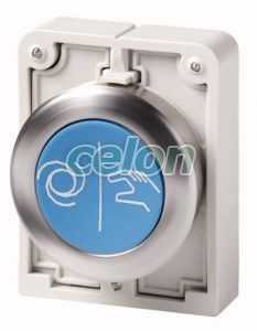 Pushbutton, Flushed, Spring-Return, Stainless Steel Ring, Blue X217 M30I-Fd-B-X217 188099-Eaton, Alte Produse, Eaton, Întrerupătoare și separatoare de protecție, Eaton