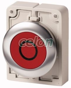 Pushbutton, Flushed, Spring-Return, Stainless Steel Ring, Red O M30I-Fd-R-X0 188105-Eaton, Alte Produse, Eaton, Întrerupătoare și separatoare de protecție, Eaton