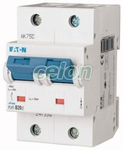 Siguranta automata PLHT-B20/2 20A 15-25Ka 2P-Eaton, Aparataje modulare, Sigurante automate, Eaton