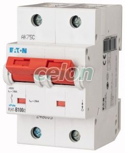 Siguranta automata PLHT-B100/2 100A 2P-Eaton, Aparataje modulare, Sigurante automate, Eaton