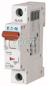Siguranta automata PL7-C4/1 4A 10Ka 1P-Eaton, Aparataje modulare, Sigurante automate, Eaton