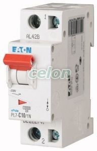 Kismegszakító PL7-C10/1N 10A 10Ka 1P+N-Eaton, Moduláris készülékek, Kismegszakítók, Eaton