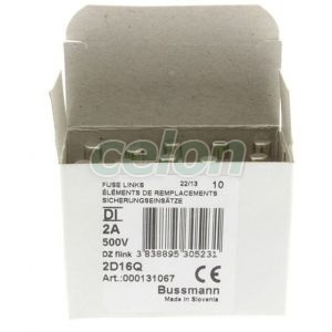 Fuse Dz 500V Ac 2A Di/E16 2D16Q-Eaton, Alte Produse, Eaton, Siguranțe fuzibile, Eaton