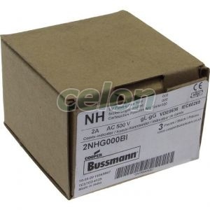 Nh Fuse Gg/Gl 500V 2A 000 Dual Indication 2NHG000BI-Eaton, Alte Produse, Eaton, Siguranțe fuzibile, Eaton