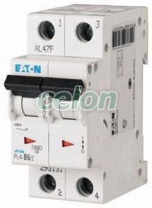 Siguranta automata PL4-B6/2 6A 4.5Ka 2P-Eaton, Aparataje modulare, Sigurante automate, Eaton