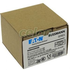 NH FUSE 80A 500V GG/GL SIZE 000 80NHG000B -Eaton, Egyéb termékek, Eaton, Olvadóbiztosítékok, Eaton