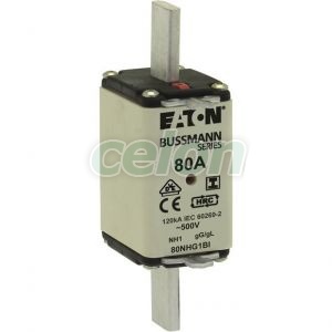 Nh Fuse 80A 500V Ac Gg Size 1 80NHG1BI-Eaton, Alte Produse, Eaton, Siguranțe fuzibile, Eaton