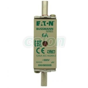 Nh Fuse Am 500V 6A 000 Dual Indication 6NHM000B-Eaton, Alte Produse, Eaton, Siguranțe fuzibile, Eaton