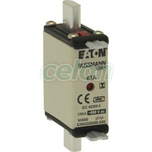 Nh Fuse Gg 690V 63A 000 Dual Indication 63NHG000BI-690-Eaton, Alte Produse, Eaton, Siguranțe fuzibile, Eaton