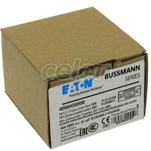 Nh000 Fuse-Link 40A 500V Gl/Gg NH FUSE 40A 500V GG/GL SIZE 000 -Eaton, Alte Produse, Eaton, Siguranțe fuzibile, Eaton