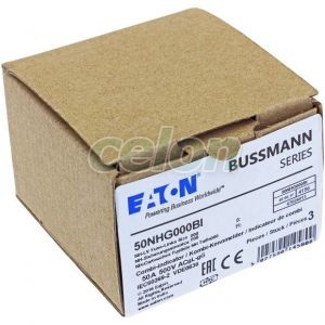 Nh Fuse Gg/Gl 500V 50A 000 Dual Indication 50NHG000BI-Eaton, Alte Produse, Eaton, Siguranțe fuzibile, Eaton