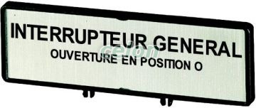Felirati tábla "Főkapcsoló" francia /T0, T3, P1 ZFS63-T0 -Eaton, Egyéb termékek, Eaton, Kapcsolókészülékek, Eaton
