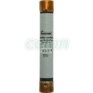 Fuse Link (Ul Standard), General Purpose, Class K5 & H, 600V Ac, 25A NOS-25-Eaton, Egyéb termékek, Eaton, Olvadóbiztosítékok, Eaton