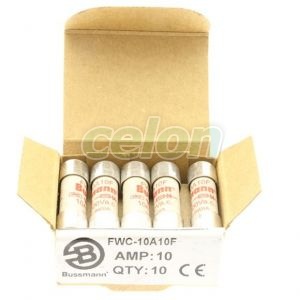 10AMP 600V AC FERRULE 10 X 38MM FWC-10A10F -Eaton, Egyéb termékek, Eaton, Olvadóbiztosítékok, Eaton