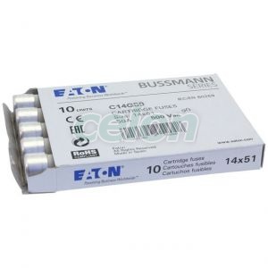 Cylindrical Fuse Gg 400V Ac 50A C14(14,3X51Mm) Striker C14G50S-Eaton, Alte Produse, Eaton, Siguranțe fuzibile, Eaton