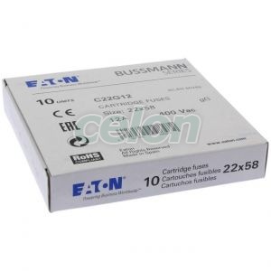 Cylindrical Fuse Gg 690V Ac 12A C22(22,2X58Mm) C22G12-Eaton, Alte Produse, Eaton, Siguranțe fuzibile, Eaton