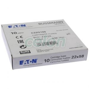 Fuse-Link 100A 500Vac 22X58Mm Gg CYLINDRICAL FUSE 22 x 58 100A GG 500V AC -Eaton, Alte Produse, Eaton, Siguranțe fuzibile, Eaton