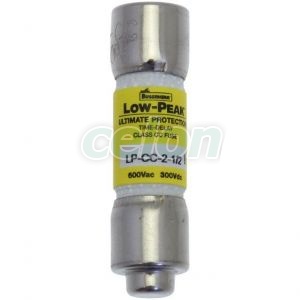 Fuse Link Cylindrical Lowpeak (Ul Standard), Cc (Time Delay) Rejection-Type, 600Vac/300Vdc, 2,5A LP-CC-2-1-2-Eaton, Egyéb termékek, Eaton, Olvadóbiztosítékok, Eaton