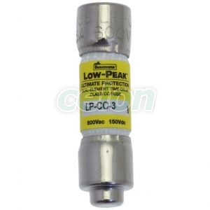 Fuse Link Cylindrical Lowpeak (Ul Standard), Cc (Time Delay) Rejection-Type, 600V Ac / 150V Dc, 3A LP-CC-3-Eaton, Egyéb termékek, Eaton, Olvadóbiztosítékok, Eaton