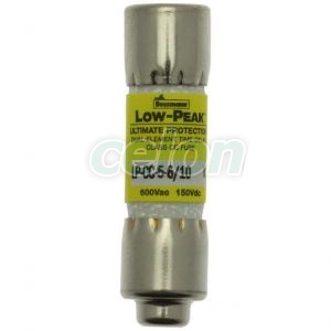 Fuse Link Cylindrical Lowpeak (Ul Standard), Cc (Time Delay) Rejection-Type, 600V Ac / 150V Dc, 5,6A LP-CC-5-6-10-Eaton, Alte Produse, Eaton, Siguranțe fuzibile, Eaton