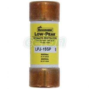 Fuse Link Lowpeak (Ul Standard), Class J (Time Delay), 600V Ac / 300V Dc, 15A LPJ-15SP-Eaton, Alte Produse, Eaton, Siguranțe fuzibile, Eaton