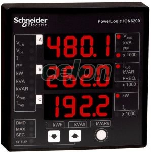 ION6200 beépített kijelző, 100-240 VAC/DC, RS485, teljesítmény mérések M6200A0A0B0A0A0P - Schneider Electric, Automatizálás és vezérlés, PLC és egyéb vezérlők, Interfész, mérő- és vezérlőrelék, Schneider Electric