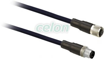 Jumper Pur Shielded Cable 4 Wires, M12 S, Automatizálás és vezérlés, Közelítés és jelenlétérzékelők, nyomásérzékelők, Rögzítők és kábelek érzékelőkhöz, Telemecanique